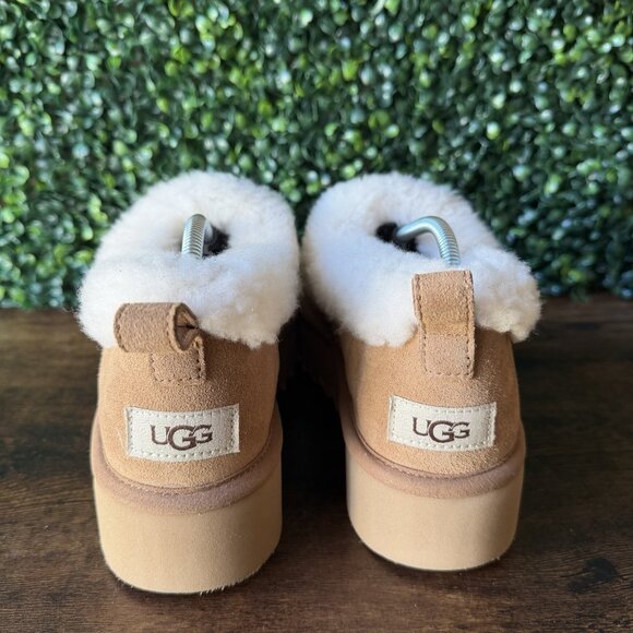 UGG Nita Women's Size US 8 Platform Chestnut Suede Slippers Shoes 1166733 - Picture 4 of 8